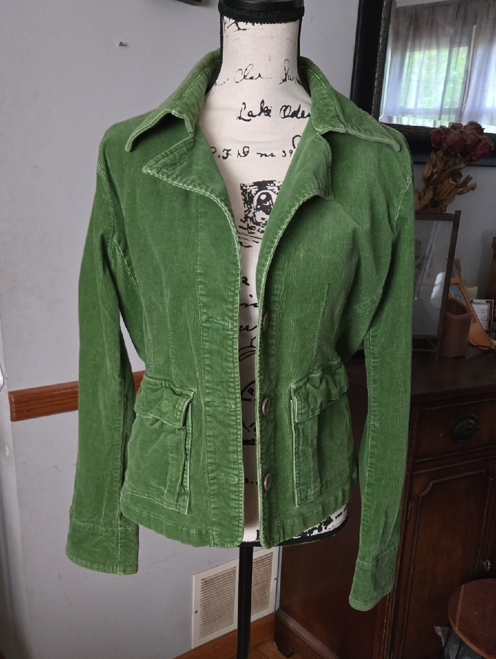 dELiA*s Green Corduroy Utility Jacket with Flap Pockets
